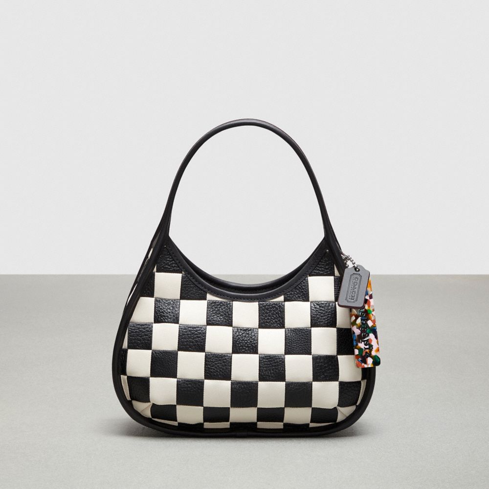 COACH® Ergo In Checkerboard Patchwork Upcrafted Leather Skulder Taske Dame Sort | DKGSX218