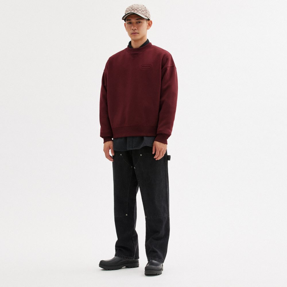 COACH® Essential Crewneck Skjorte Dame Bordeaux | DKRVX623