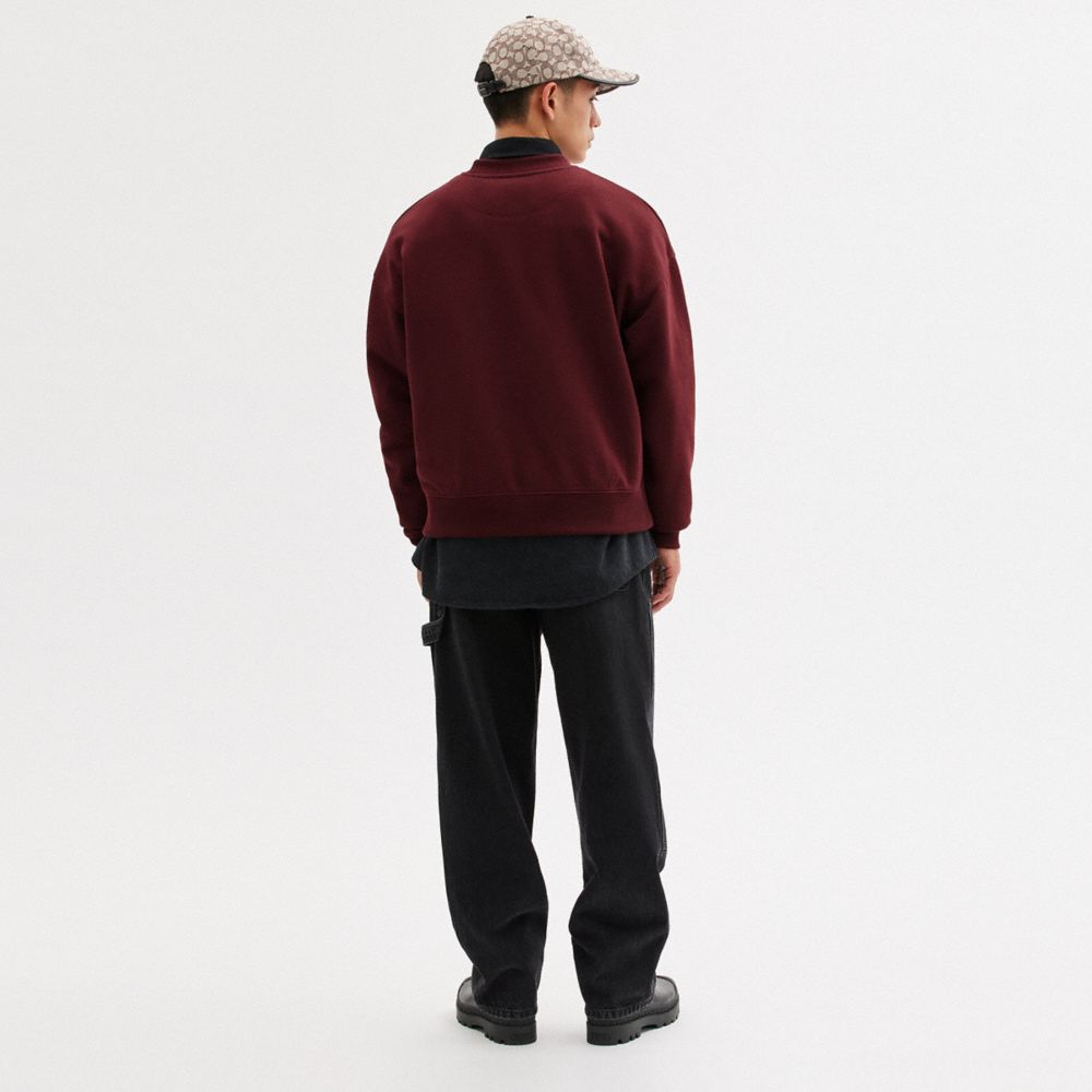 COACH® Essential Crewneck Skjorte Dame Bordeaux | DKRVX623