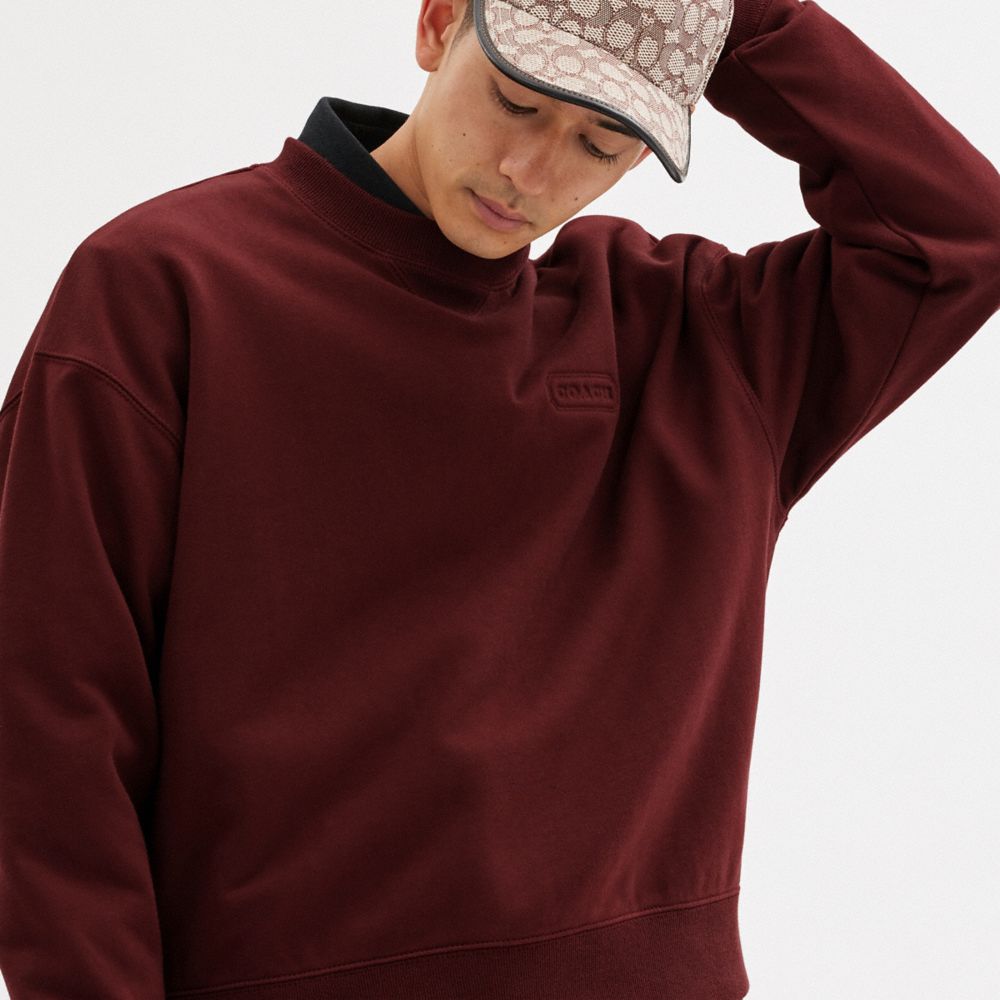 COACH® Essential Crewneck Skjorte Dame Bordeaux | DKRVX623