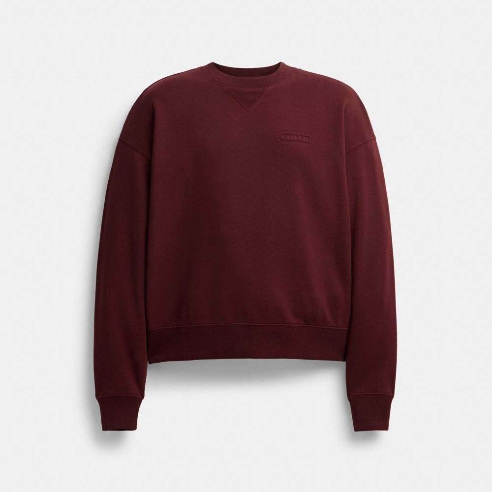 COACH® Essential Crewneck Skjorte Dame Bordeaux | DKRVX623