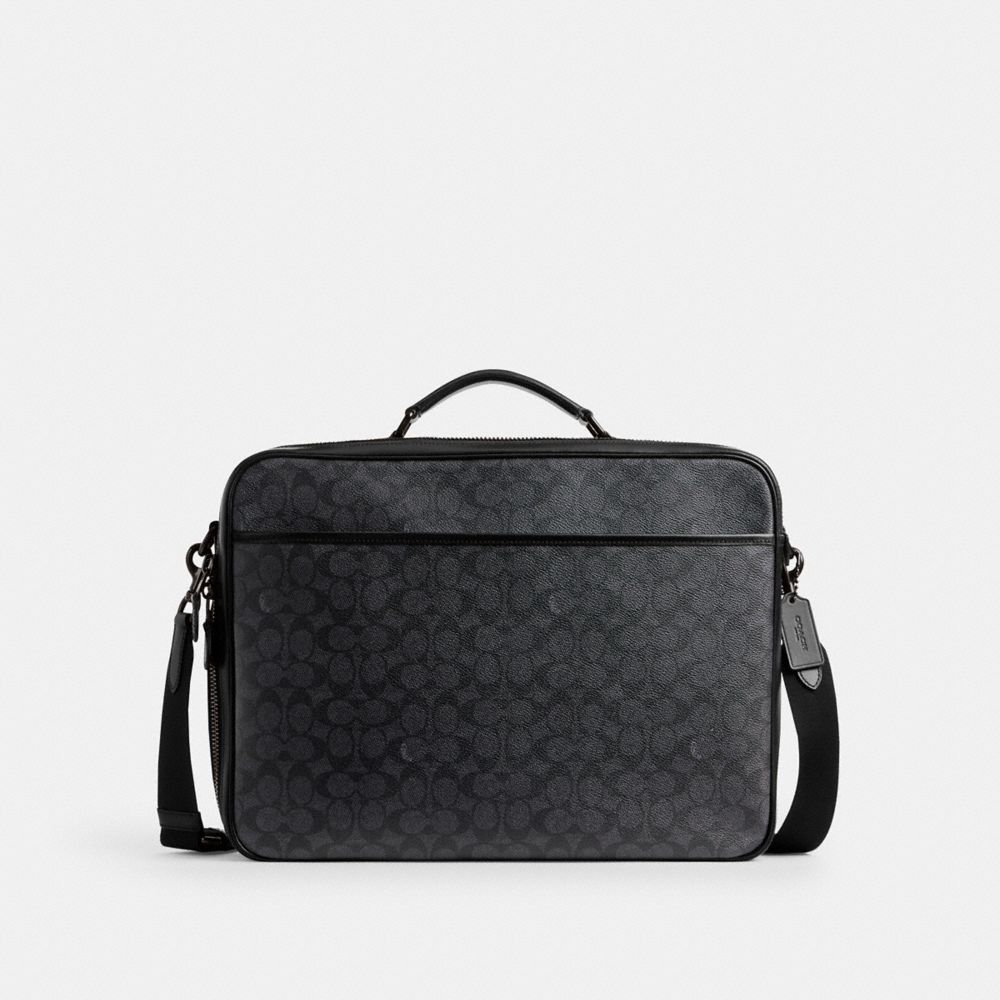 COACH® Gotham Convertible Brief In Signature Canvas Håndtaske Herre Grå | DKCTR849