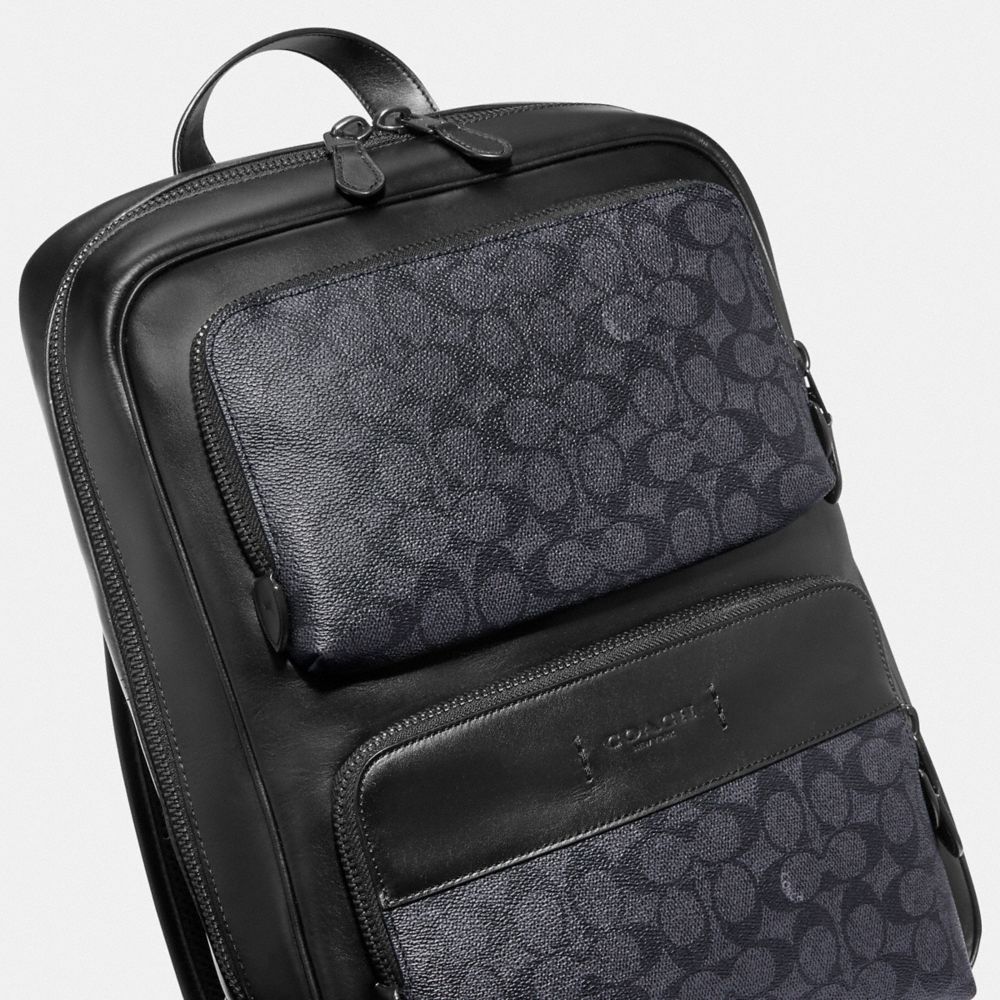 COACH® Gotham In Signature Canvas Rygsæk Dame Sort Kobber Grå | DKPJP369