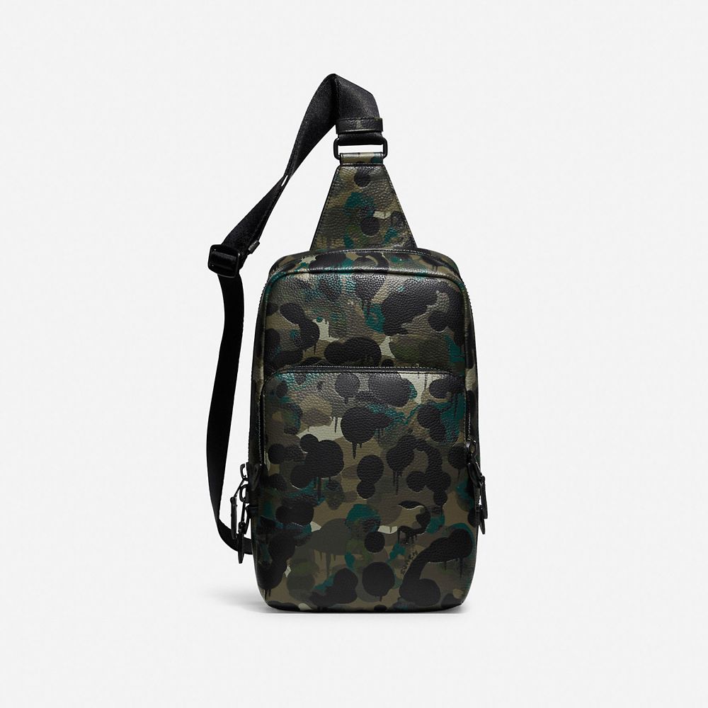 COACH® Gotham Pack With Camo Print Rygsæk Herre Sort Grøn Blå | DKPJJ889