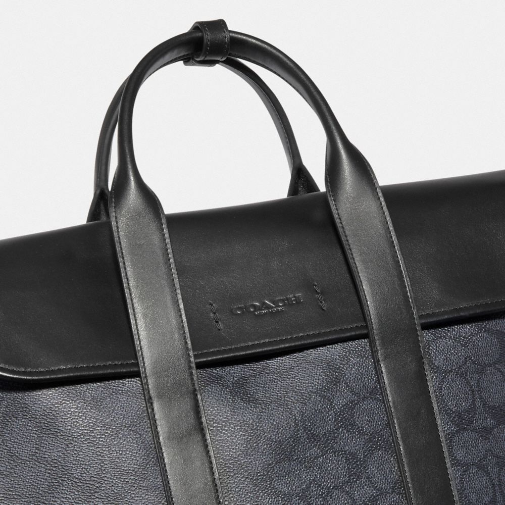 COACH® Gotham Portfolio In Signature Canvas Håndtaske Herre Sort Kobber Grå | DKZUW847