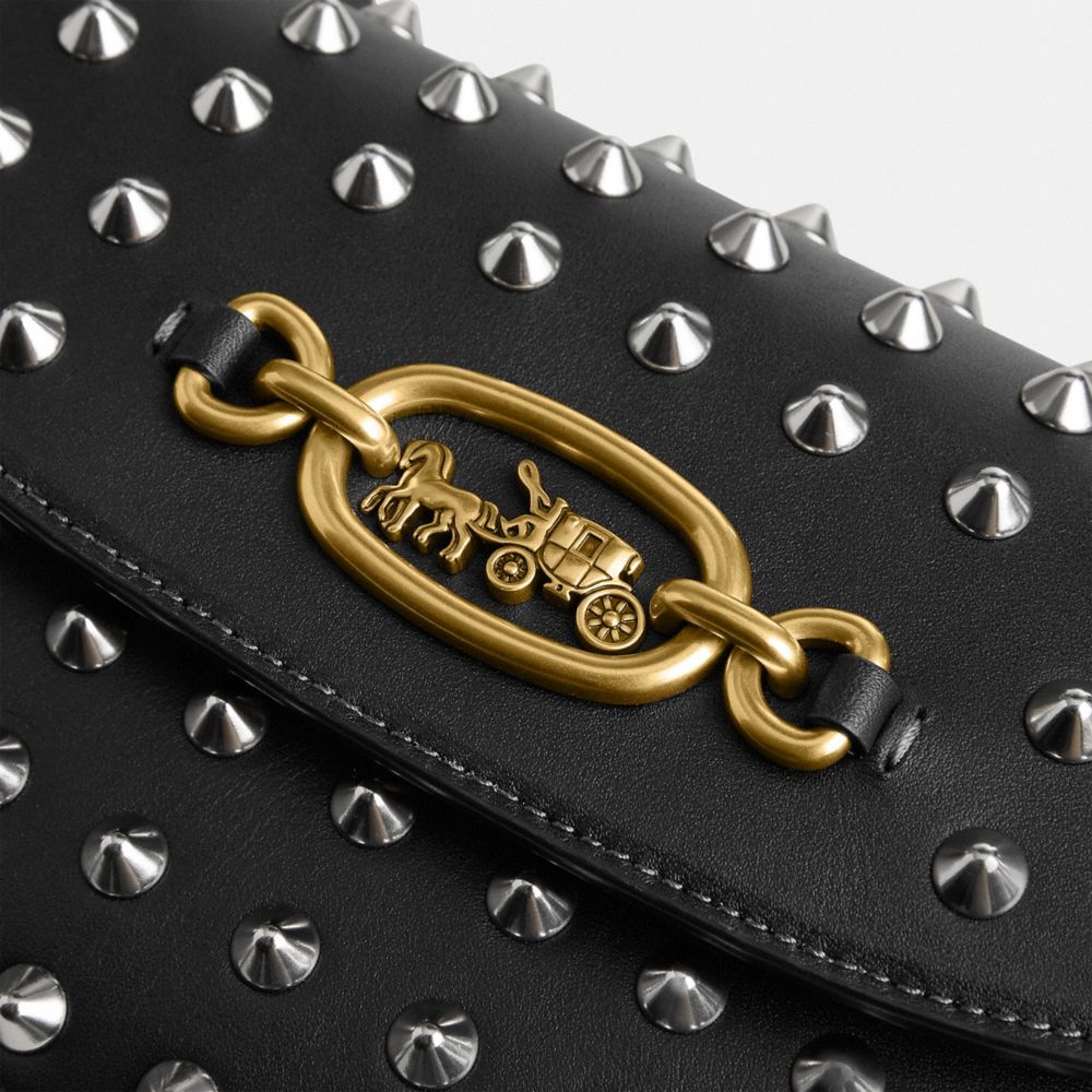 COACH® Harley 23 With Studs Skulder Taske Dame Sort | DKOKG212