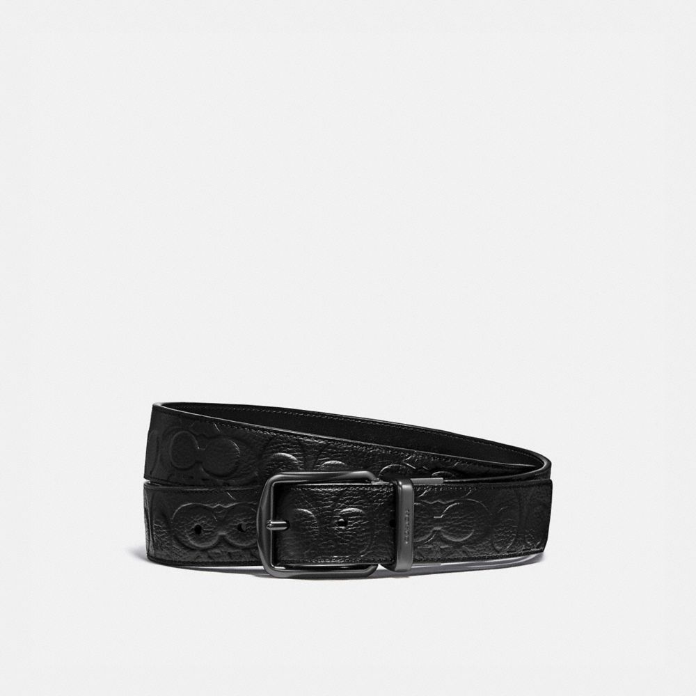 COACH® Harness Buckle Cut To Size Reversible, 38 Mm Bælte Herre Sort | DKUZE821