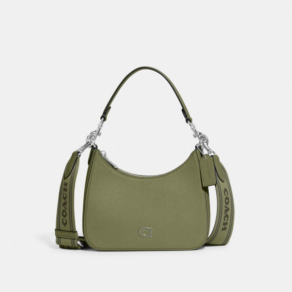 COACH® Hobo With Signature Canvas Crossbody Taske Dame Olivengrøn | DKHAF292