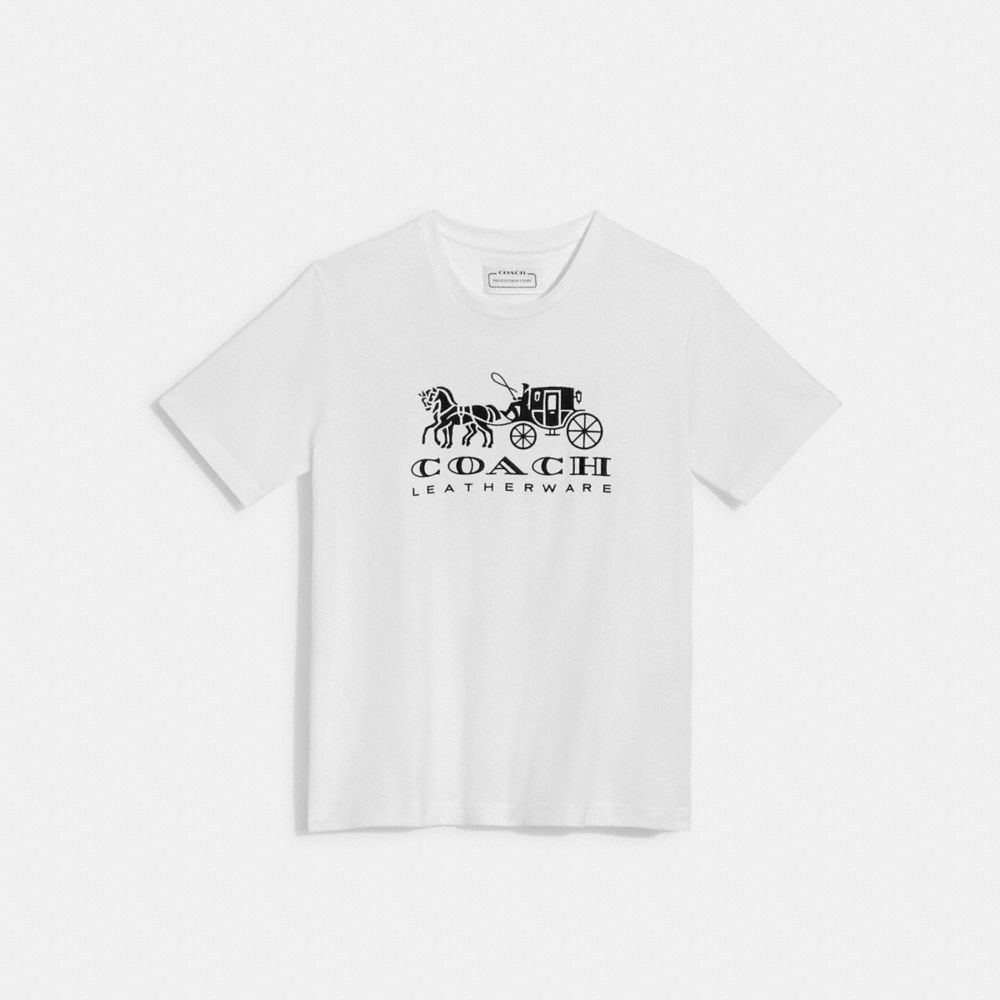 COACH® Horse And Carriage In Organic Cotton T Shirts Dame Hvide | DKSDK579