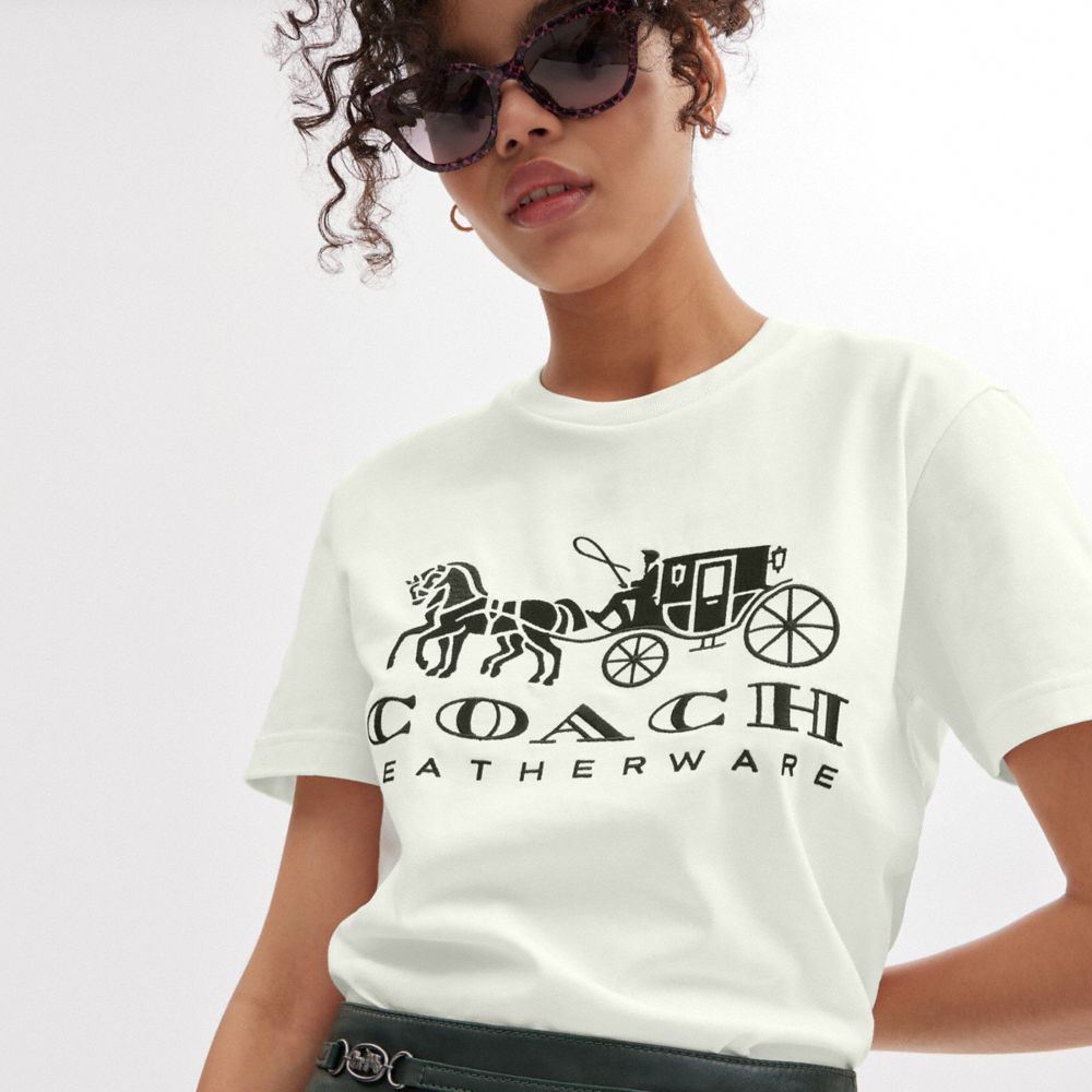 COACH® Horse And Carriage T Shirts Herre Hvide | DKKON897