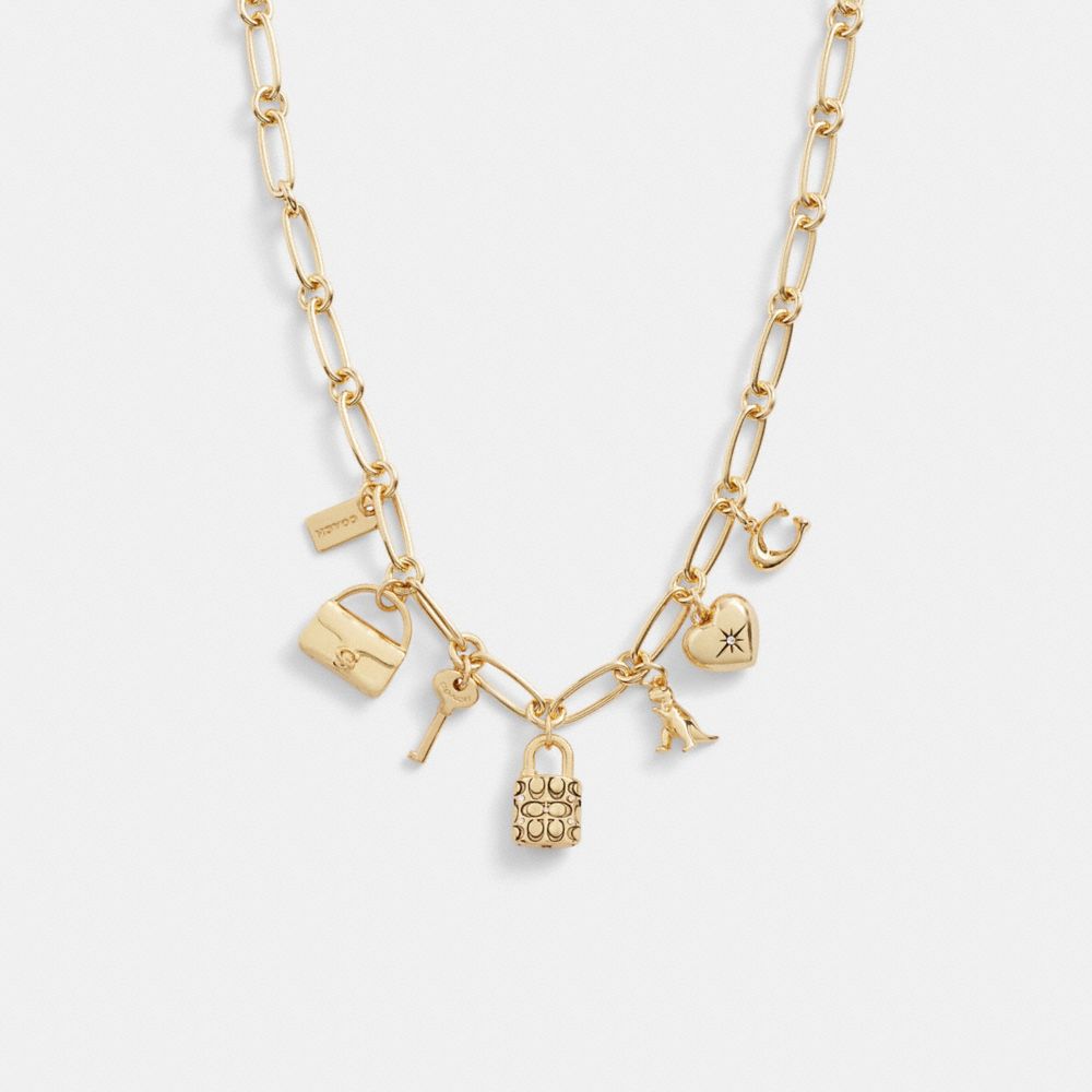 COACH® Iconic Charm Chain Halskæde Dame Guld | DKHAY500