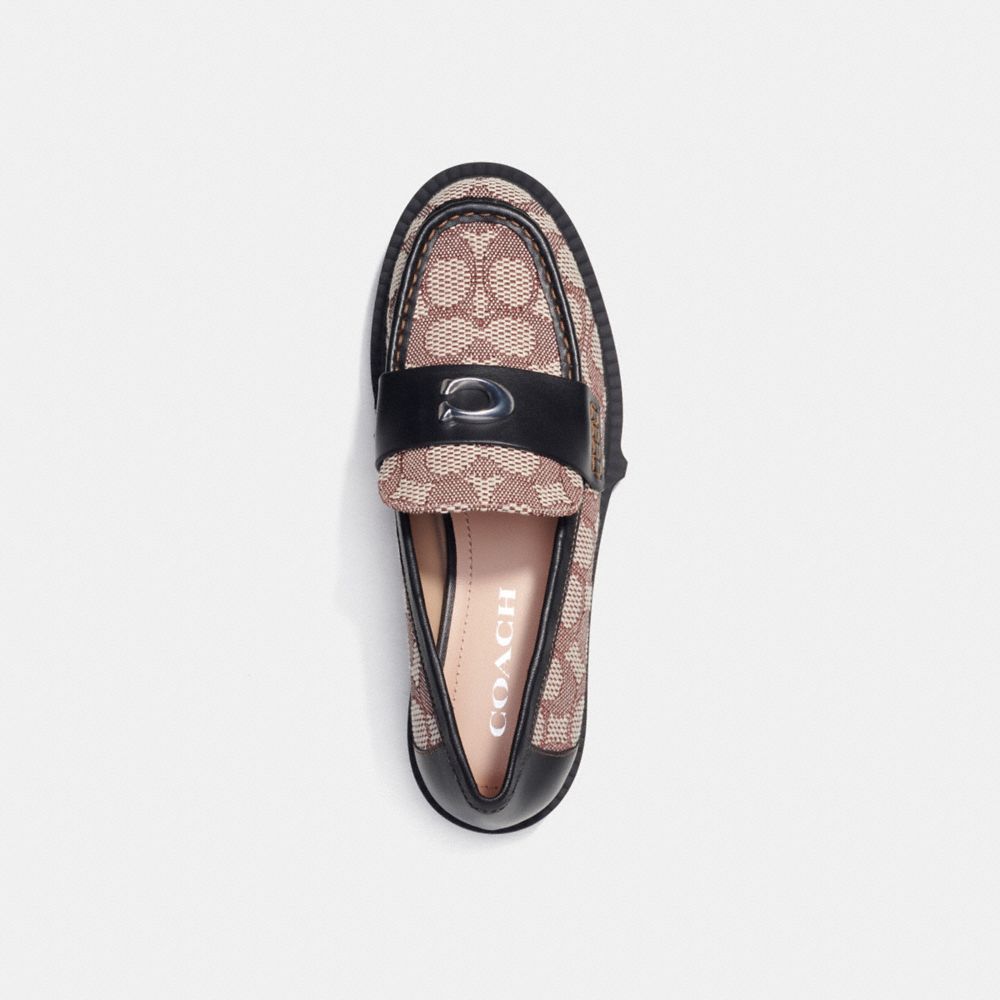 COACH® Leah In Signature Jacquard Loafer Dame Sort | DKGSQ738