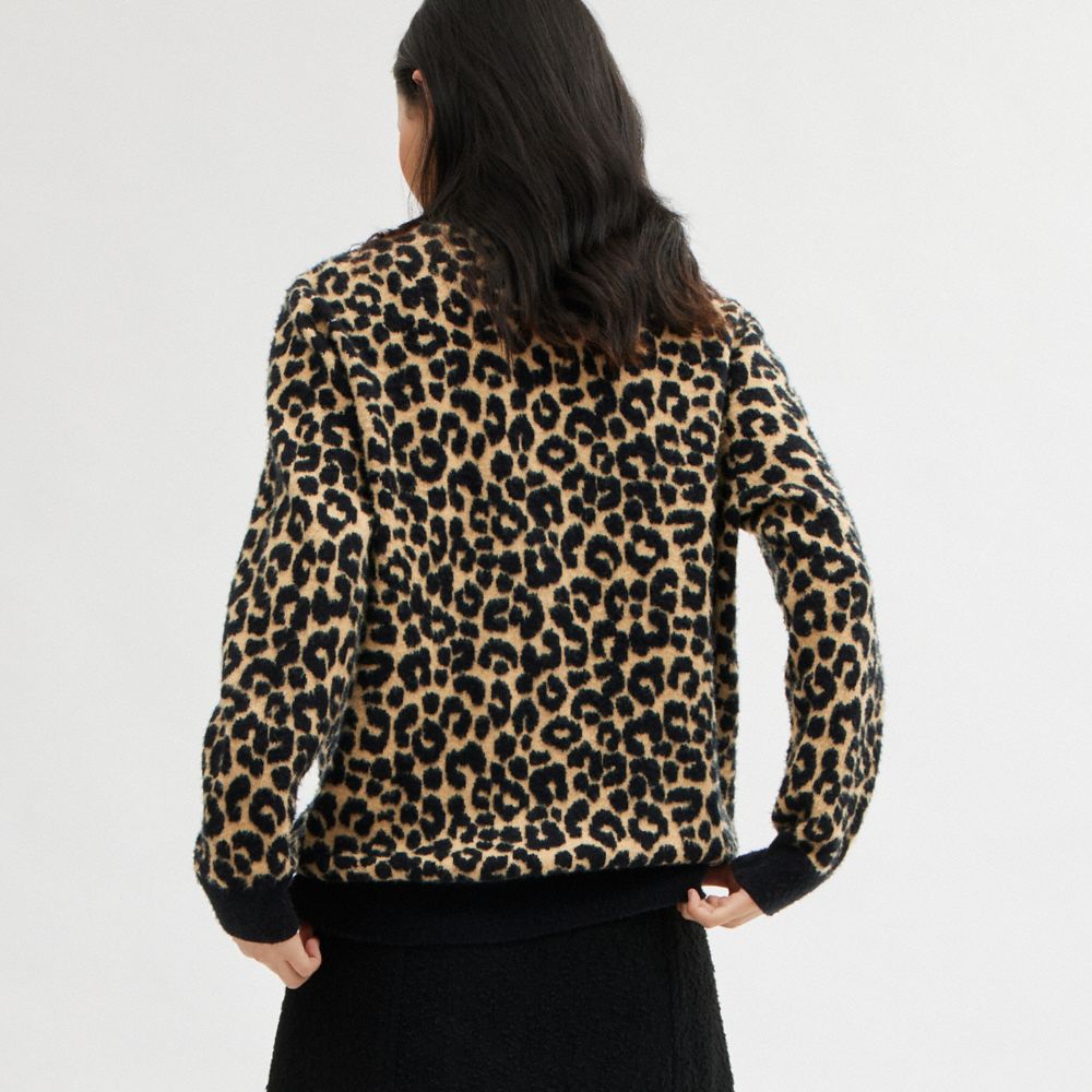 COACH® Leopard Cardigan Skjorte Dame Brune Flerfarvede | DKEBZ622