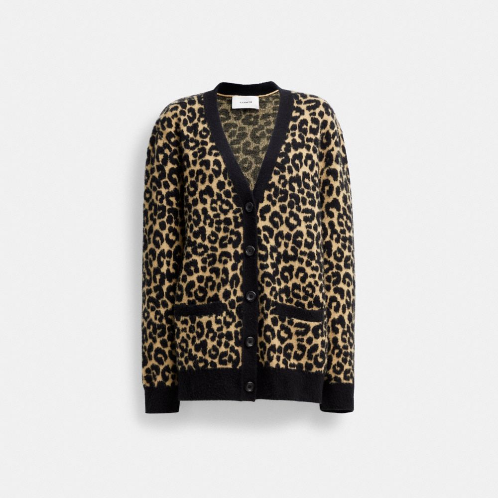 COACH® Leopard Cardigan Skjorte Dame Brune Flerfarvede | DKEBZ622