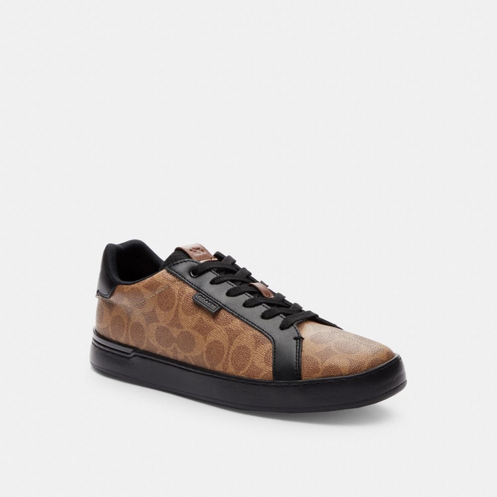 COACH® Lowline Low Top In Signature Canvas Sneakers Herre Brune Sort | DKILD939