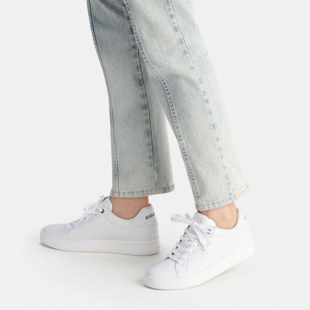 COACH® Lowline Low Top Sneakers Dame Hvide | DKXYZ703