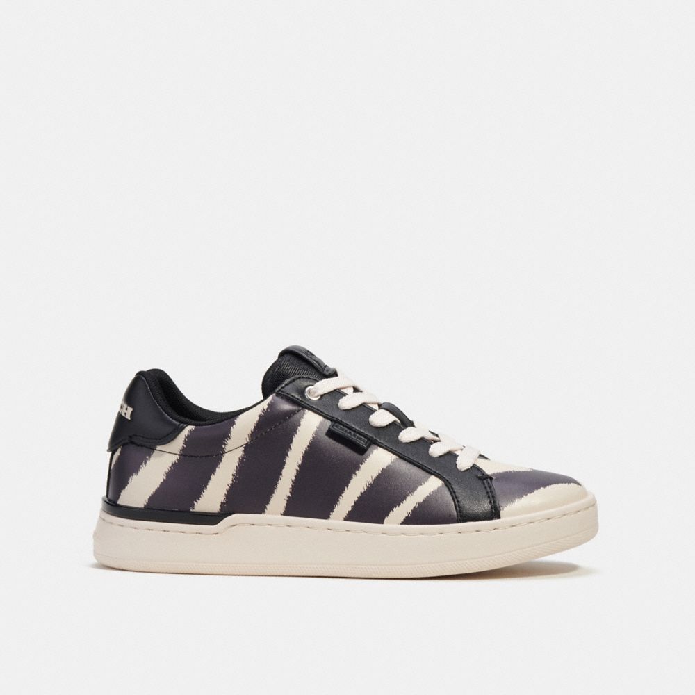 COACH® Lowline Low Top With Print Sneakers Dame Sort Hvide | DKNWH699