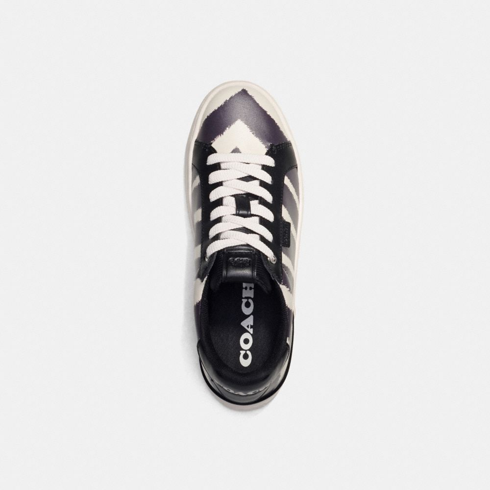 COACH® Lowline Low Top With Print Sneakers Dame Sort Hvide | DKNWH699