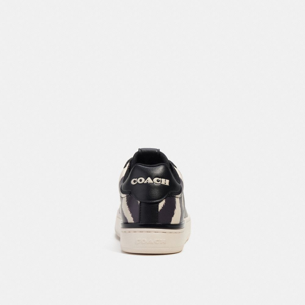 COACH® Lowline Low Top With Print Sneakers Dame Sort Hvide | DKNWH699