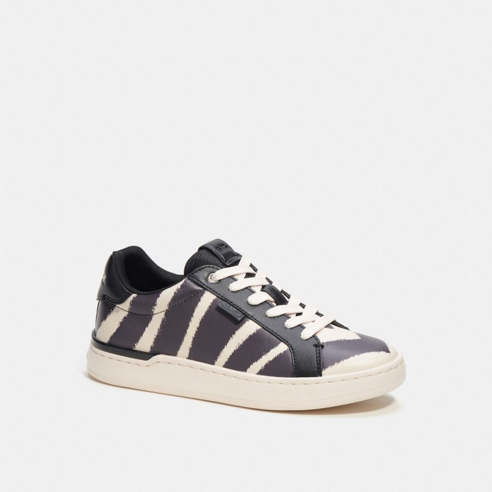 COACH® Lowline Low Top With Print Sneakers Dame Sort Hvide | DKNWH699