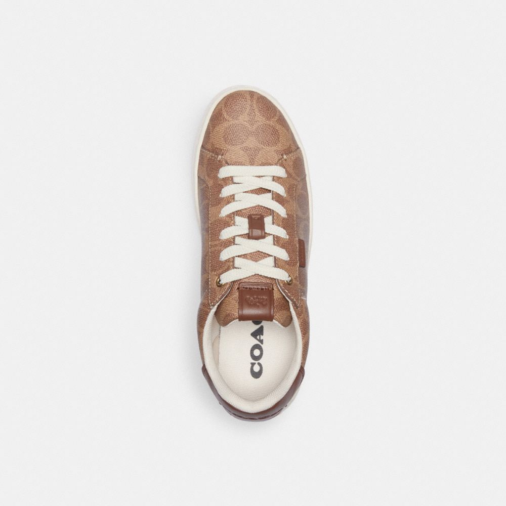 COACH® Lowline Luxe Low Top Sneakers Dame Brune | DKMQF697