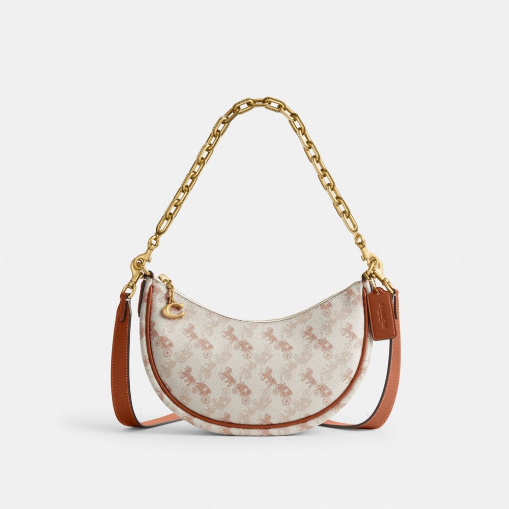 COACH® Mira With Horse And Carriage Print Skulder Taske Dame Hvide Brune | DKQDK203