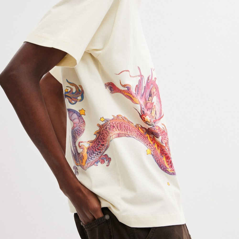 COACH® New Year With Dragon T Shirts Herre Hvide | DKHAV895