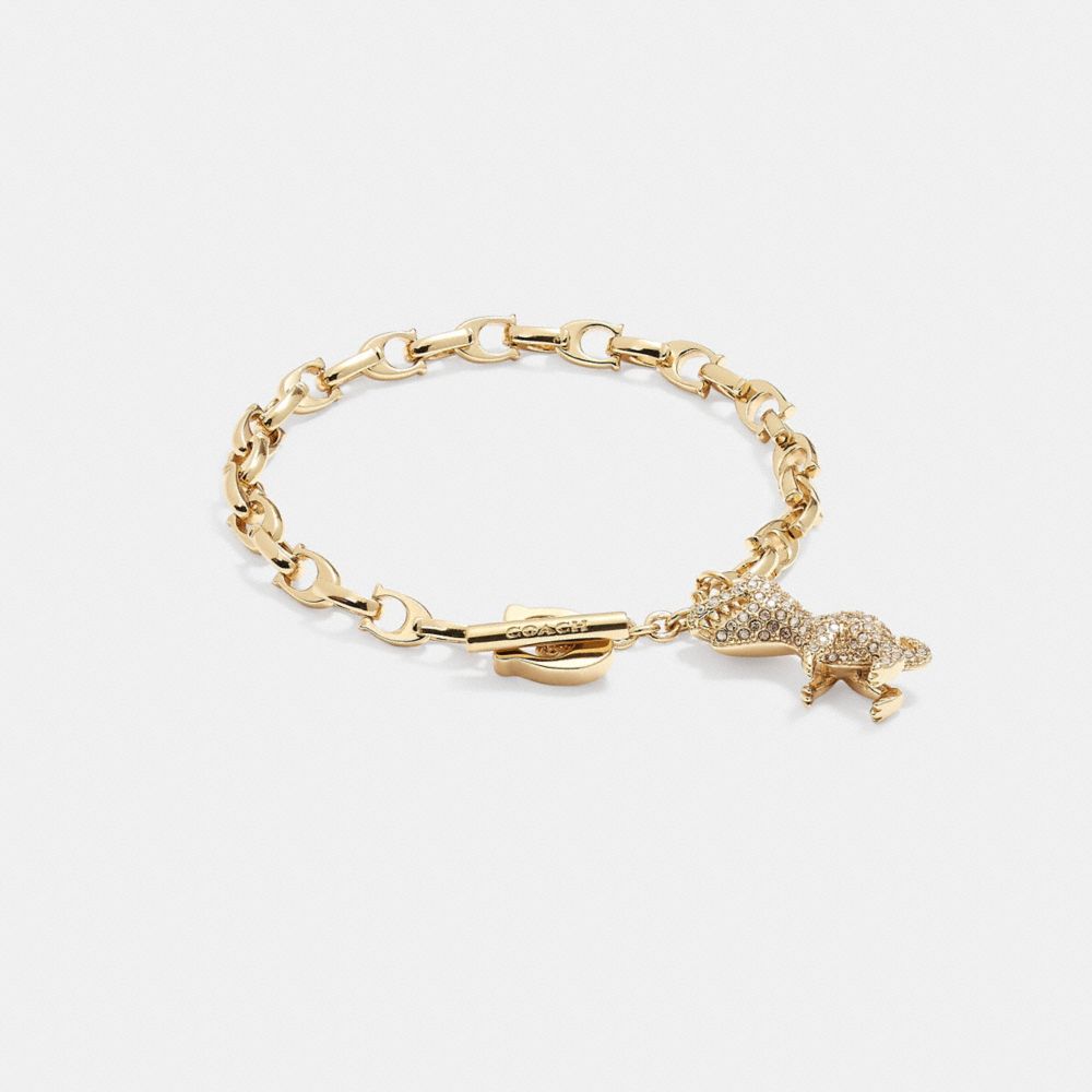 COACH® Pavé Rexy Signature Chain Armbånd Dame Guld | DKGST553