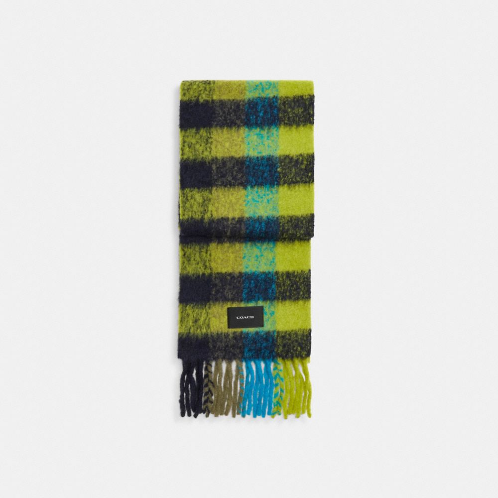 COACH® Plaid Oversized Muffler Tørklæde Dame Grøn | DKOKU420