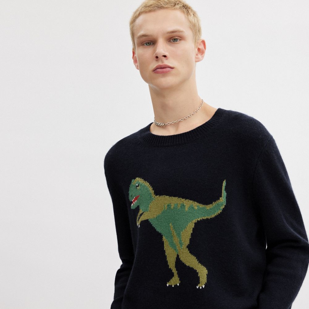 COACH® Rexy Crewneck Sweater Dame Mørkeblå | DKXYB599