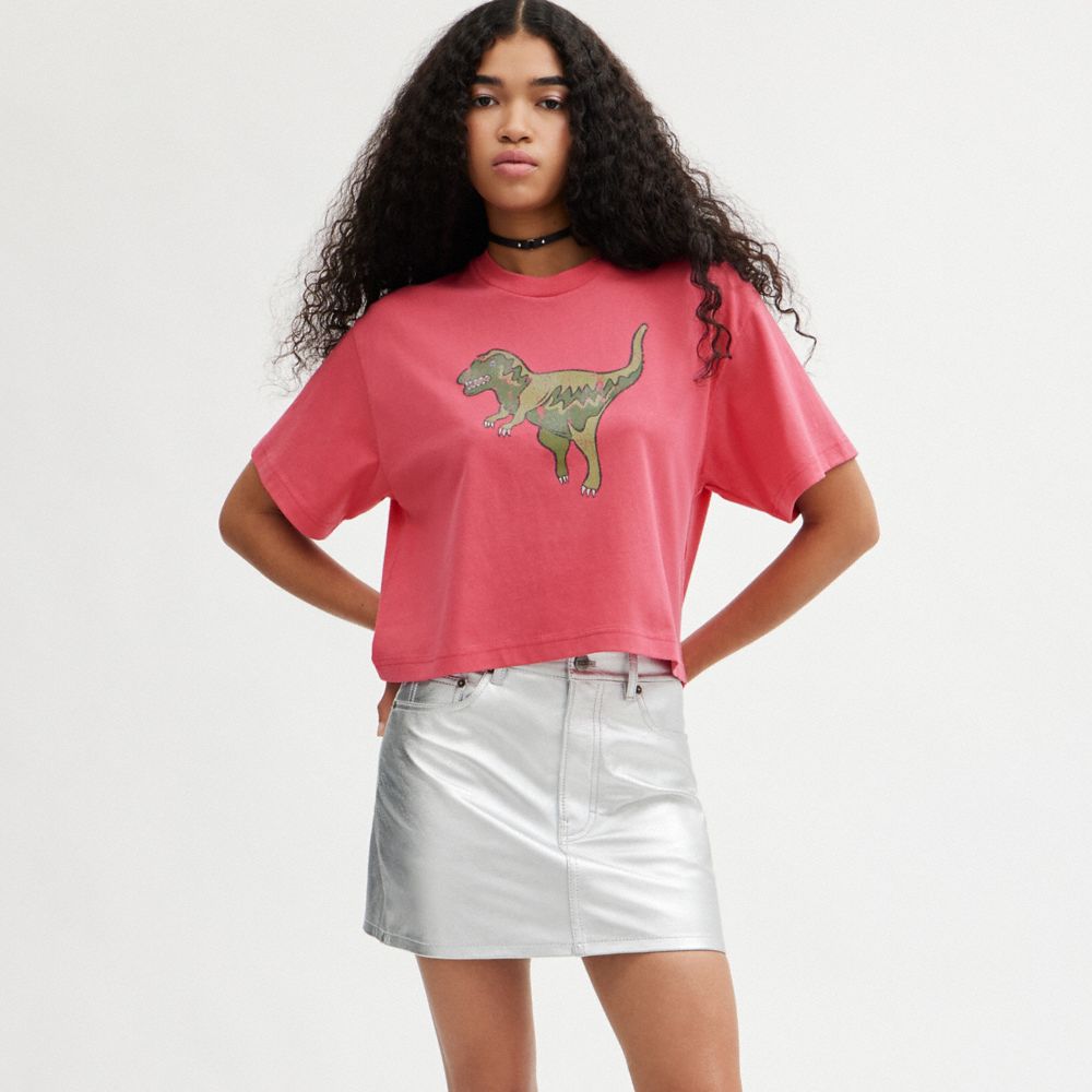 COACH® Rexy Cropped T Shirts Dame Lyserød | DKILM575