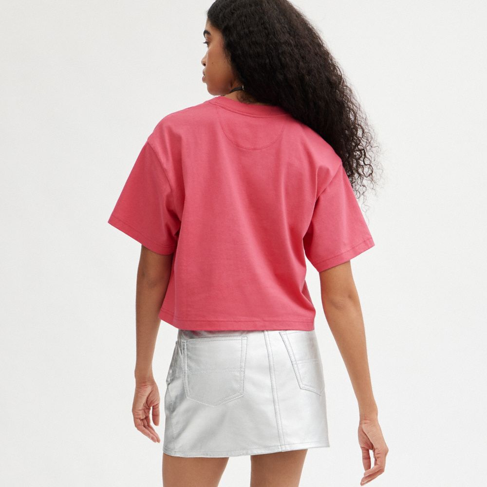 COACH® Rexy Cropped T Shirts Dame Lyserød | DKILM575