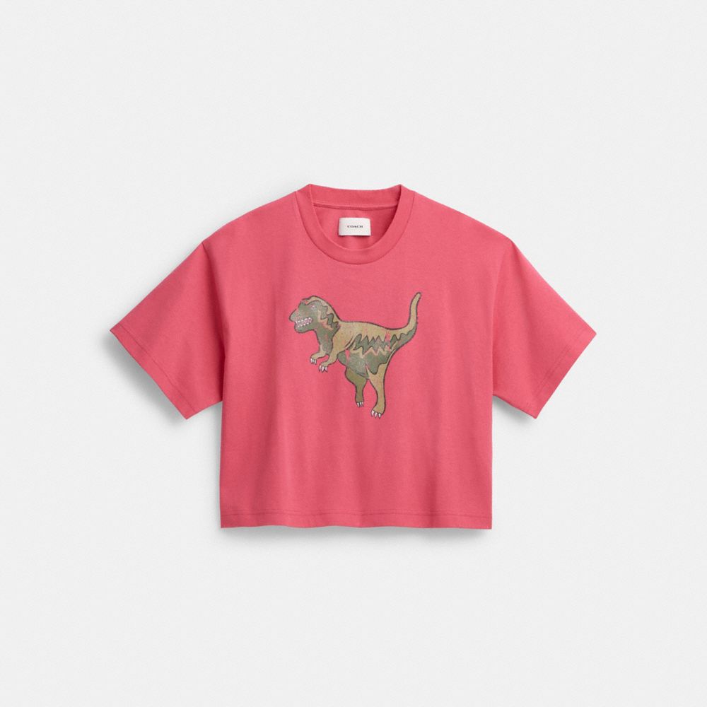 COACH® Rexy Cropped T Shirts Dame Lyserød | DKILM575