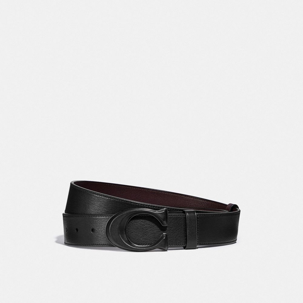 COACH® Signature Buckle Cut To Size Reversible, 38 Mm Bælte Herre Sort | DKJPZ811