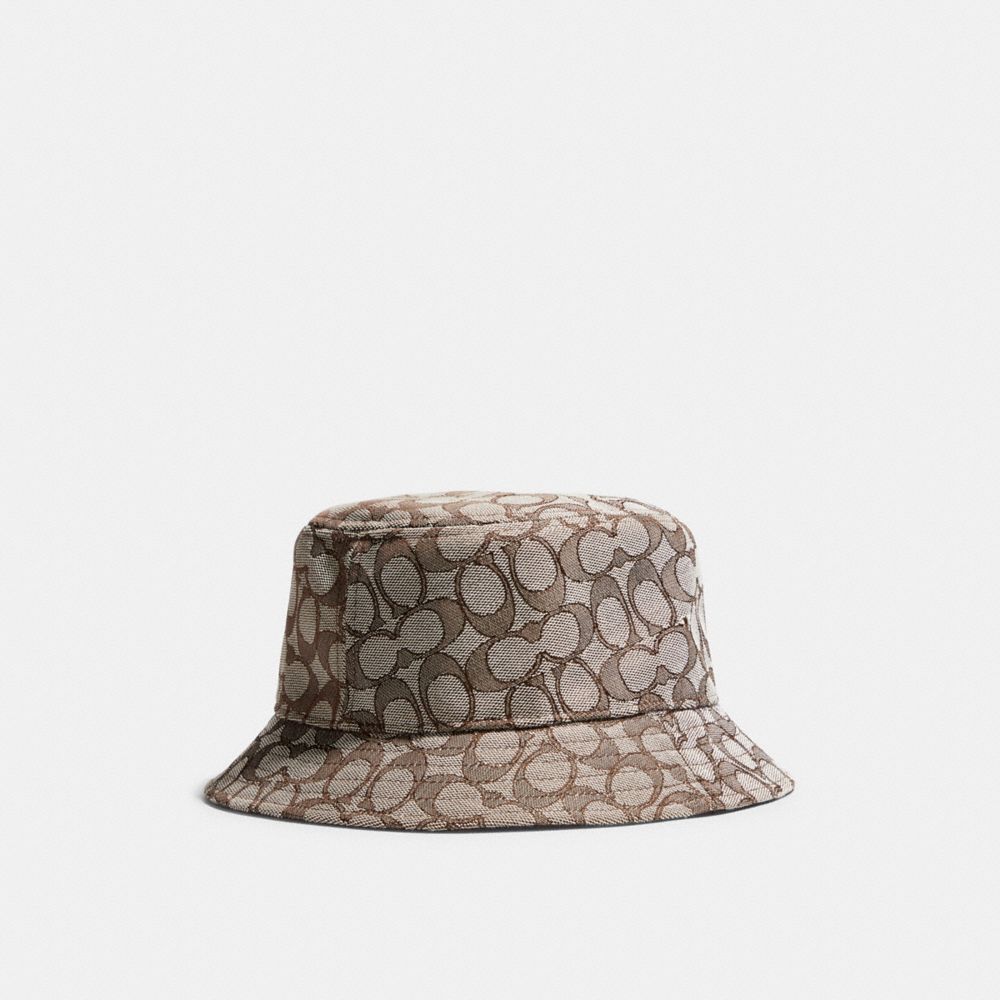 COACH® Signature Jacquard Bucket Hat Dame Brune | DKBEC435