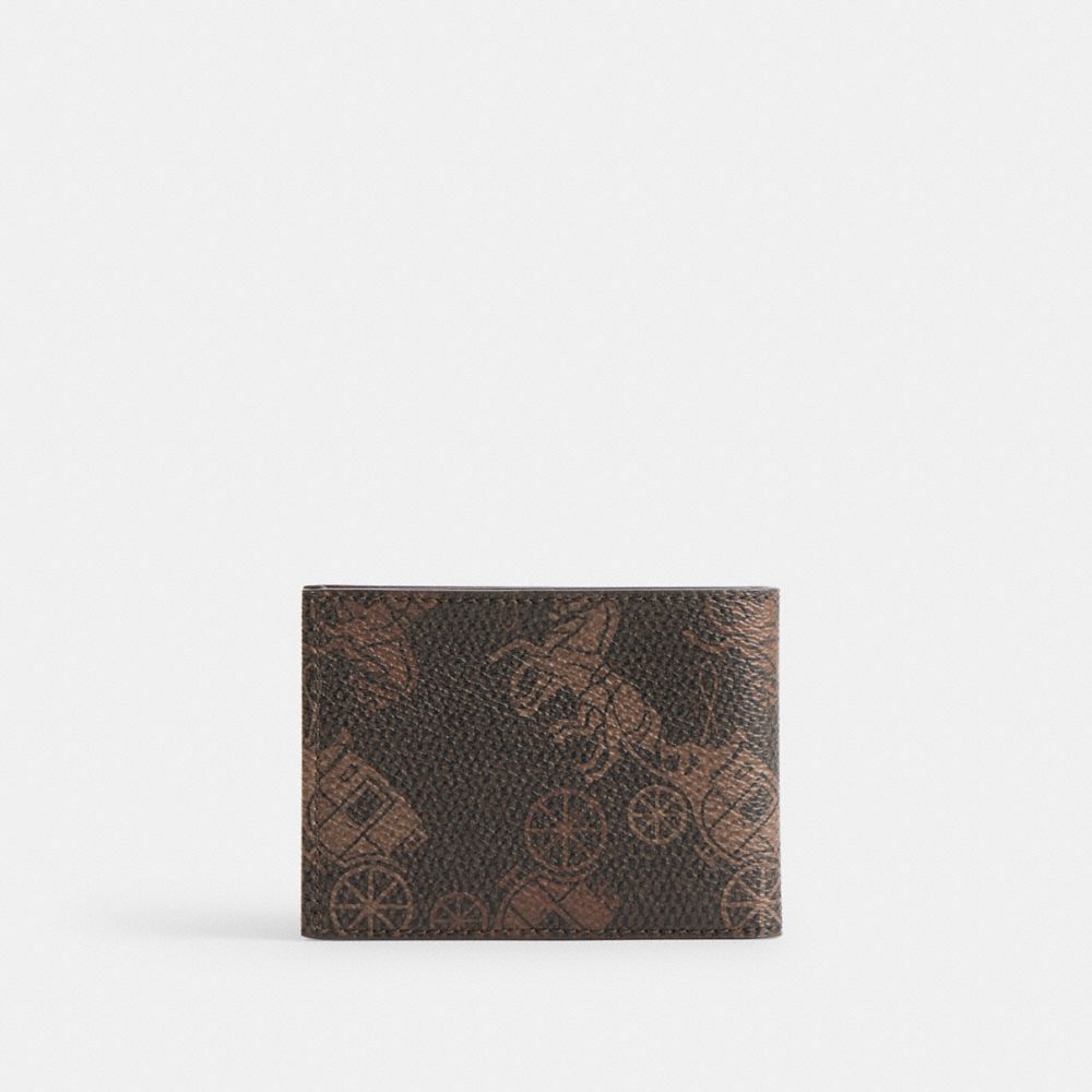 COACH® Slim Billfold With Large Horse And Carriage Print Pung Herre Grå | DKQMO827