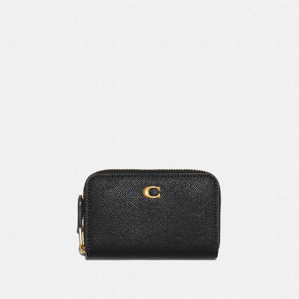 COACH® Small Zip Around Kortetui Dame Sort | DKXYV328