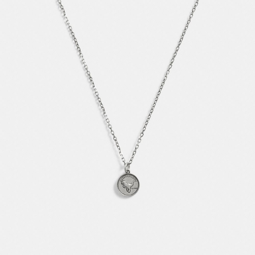 COACH® Sterling Coin Pendant Halskæde Dame Sølv | DKXYJ484