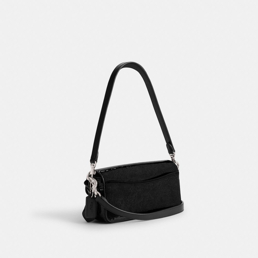 COACH® Studiouette With Sequins Crossbody Taske Dame Sølv Sort | DKNWW280