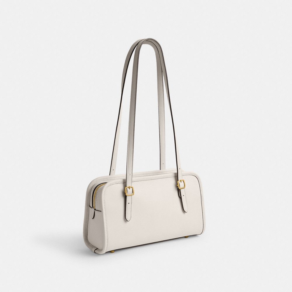 COACH® Swing Zip Skulder Taske Dame Hvide | DKLIG185