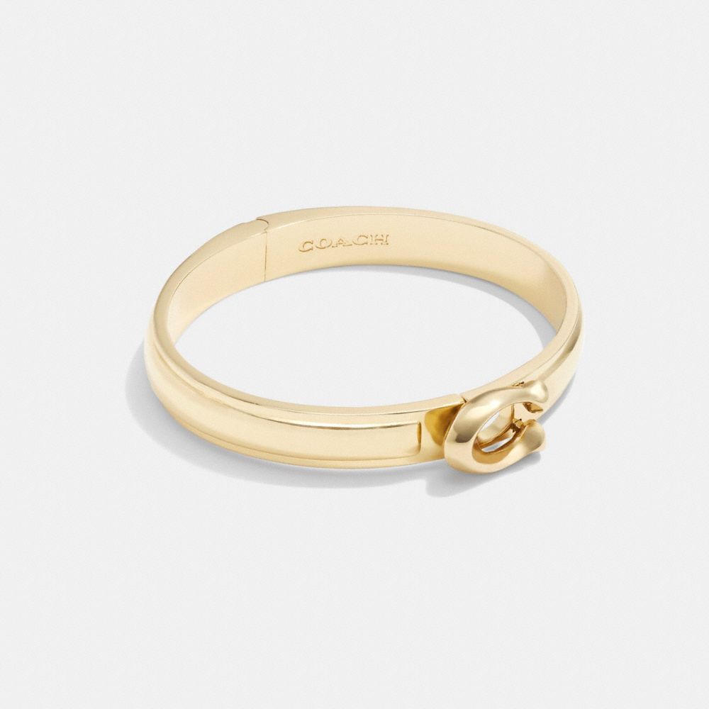 COACH® Tabby Hinged Armbånd Dame Guld | DKAHO557