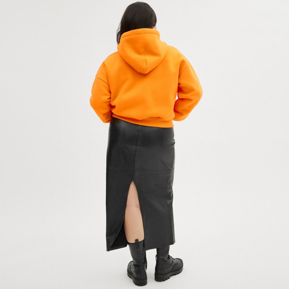 COACH® The Lil Nas X Drop Cropped Pullover Hættetrøje Dame Orange | DKFDW658