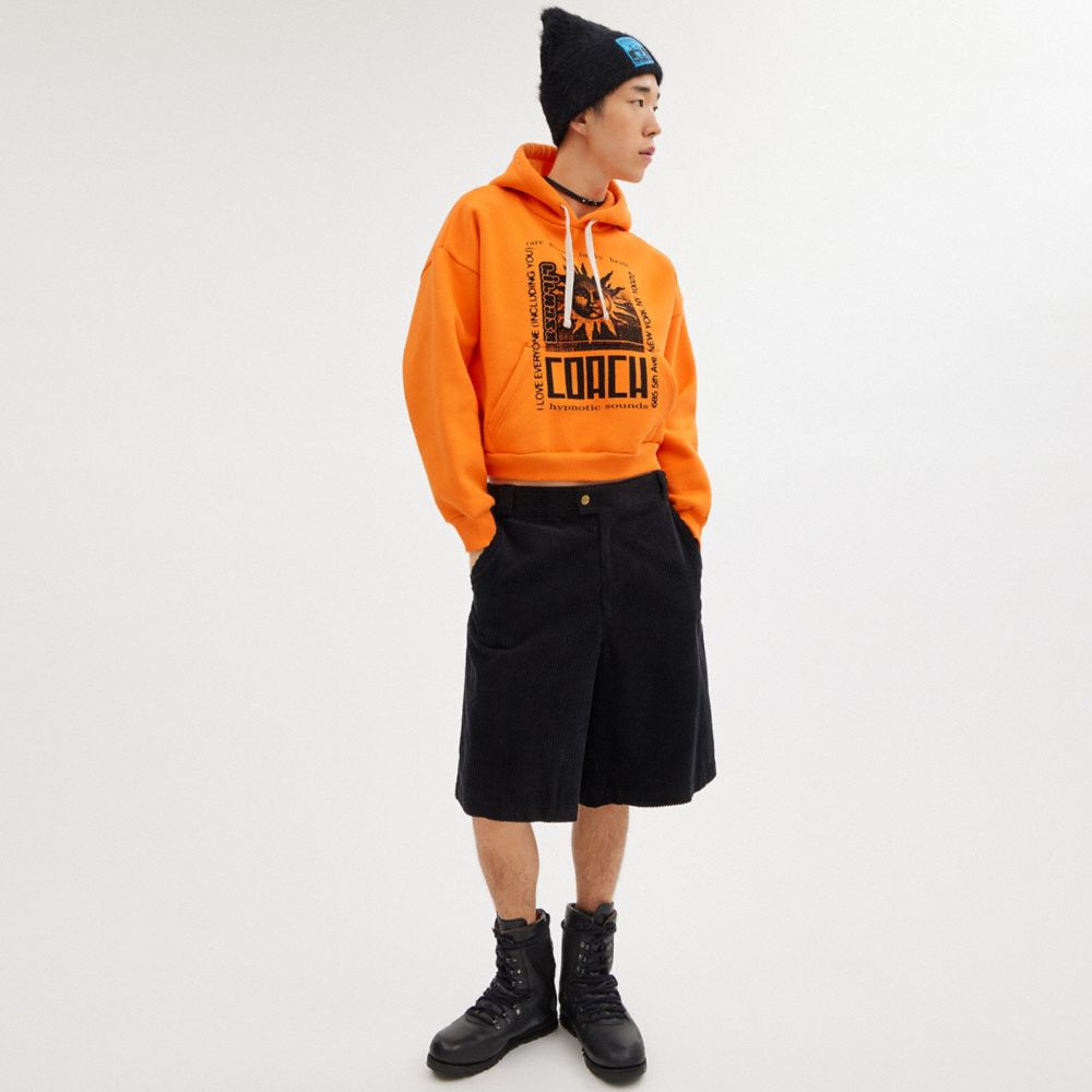 COACH® The Lil Nas X Drop Cropped Pullover Hættetrøje Dame Orange | DKFDW658