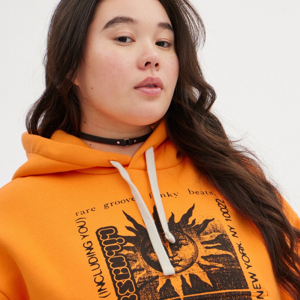 COACH® The Lil Nas X Drop Cropped Pullover Hættetrøje Dame Orange | DKFDW658