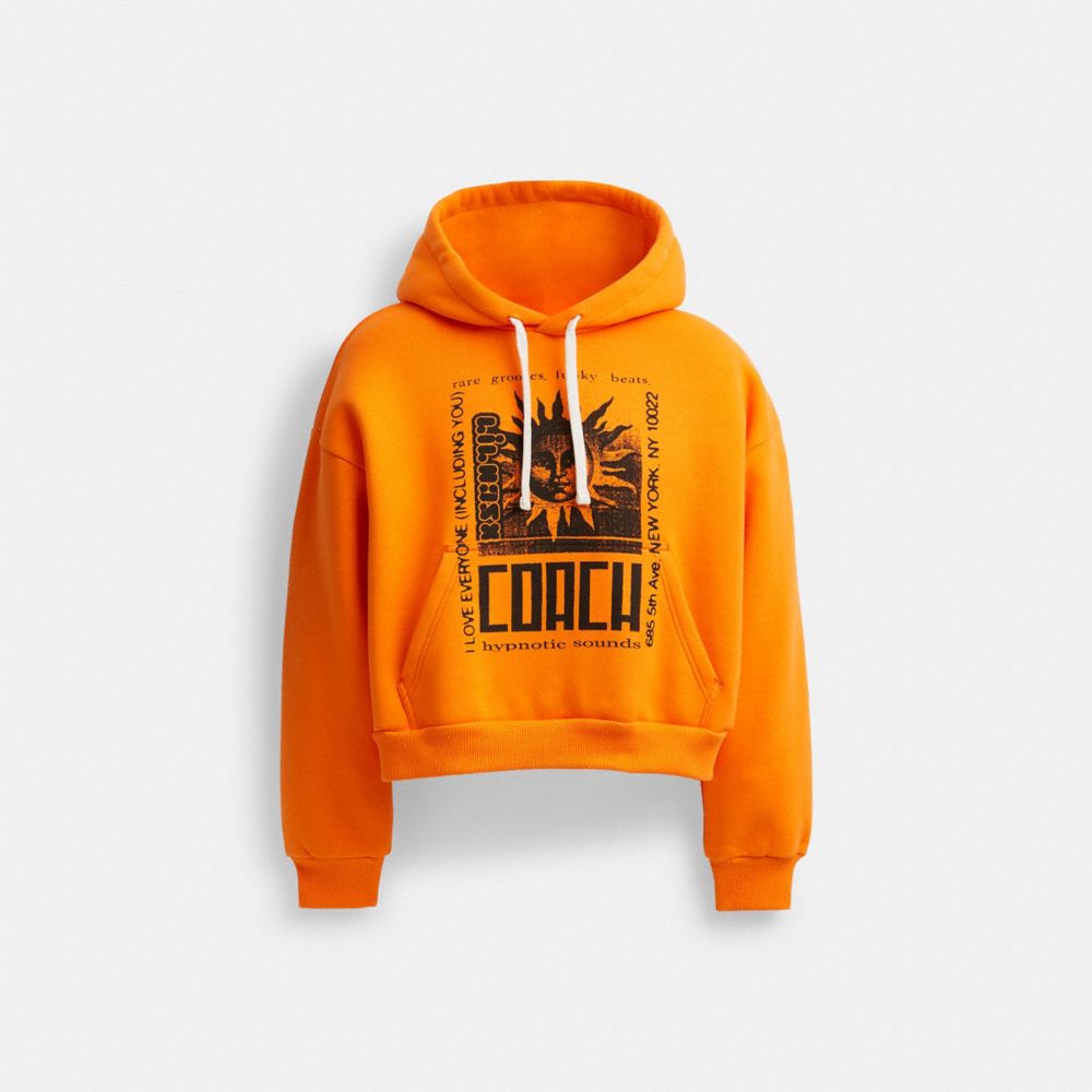 COACH® The Lil Nas X Drop Cropped Pullover Hættetrøje Dame Orange | DKFDW658