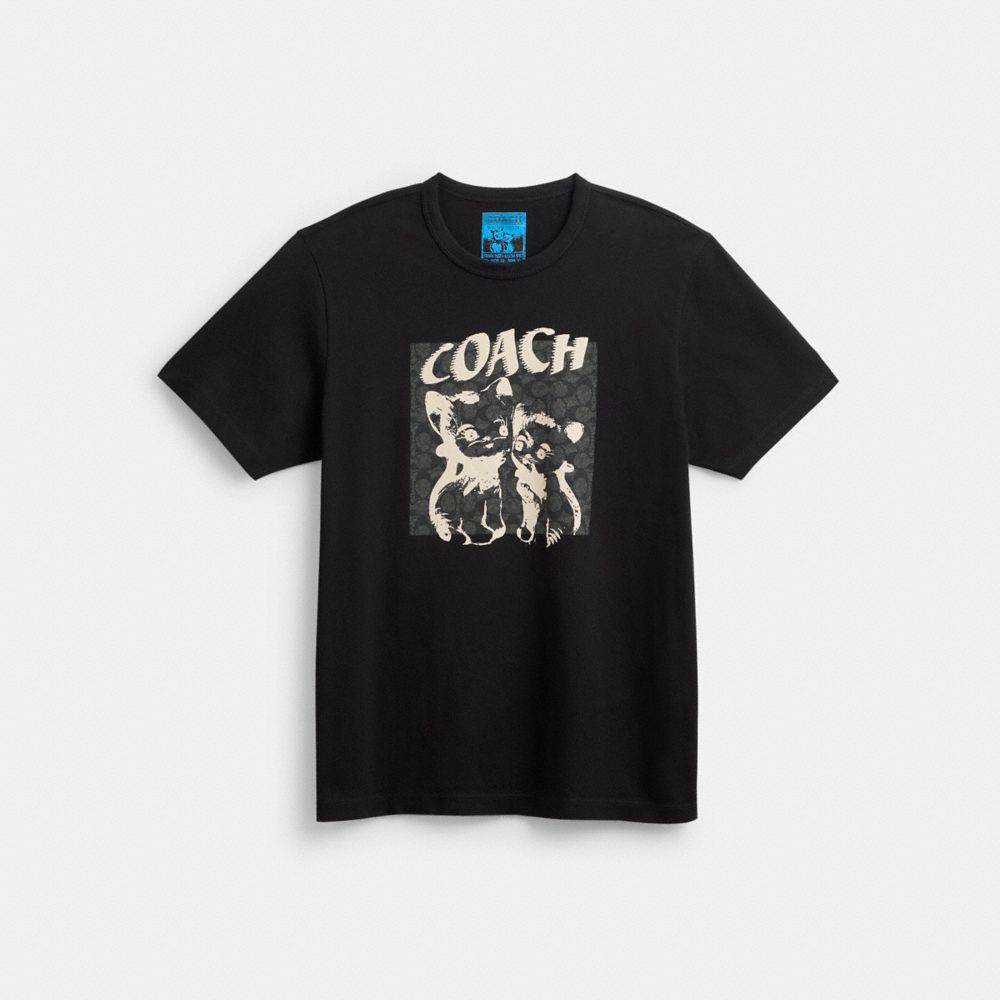 COACH® The Lil Nas X Drop Signature Cats T Shirts Dame Sort | DKWNX569