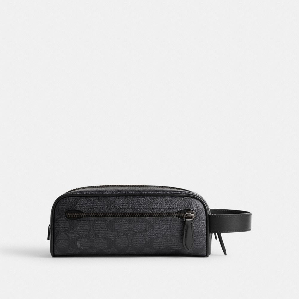 COACH® Travel Kit In Signature Canvas Technology Herre Grå | DKKOW793