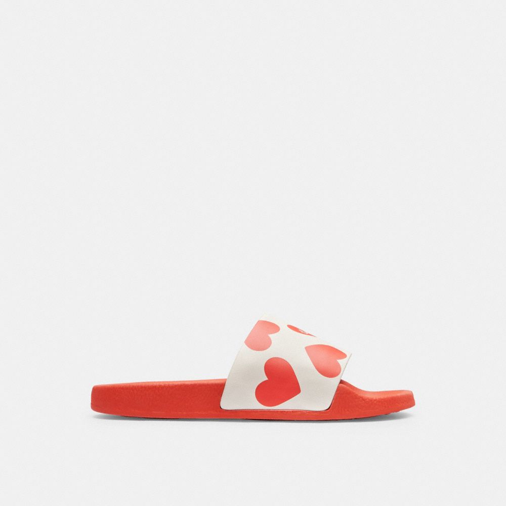 COACH® Udele Sport Slide With Valentine's Print Sandaler Dame Rød | DKOKT715