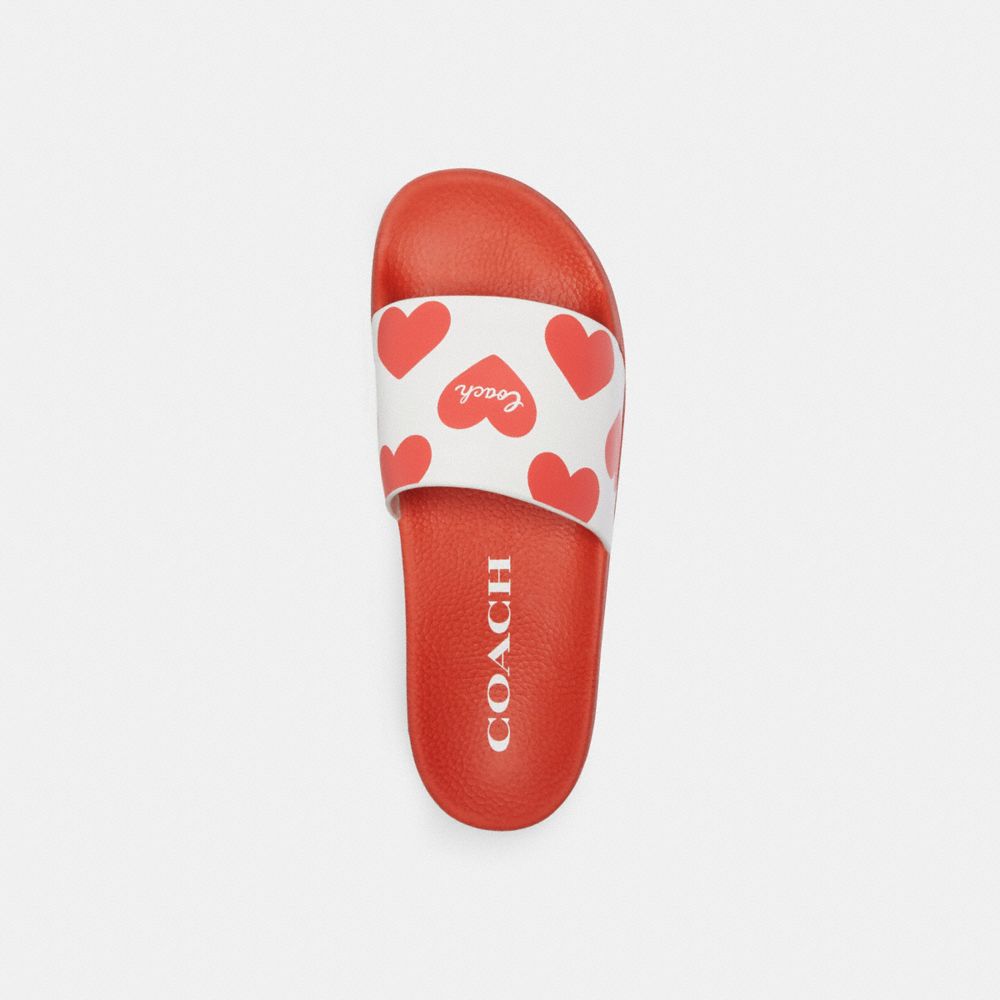 COACH® Udele Sport Slide With Valentine's Print Sandaler Dame Rød | DKOKT715