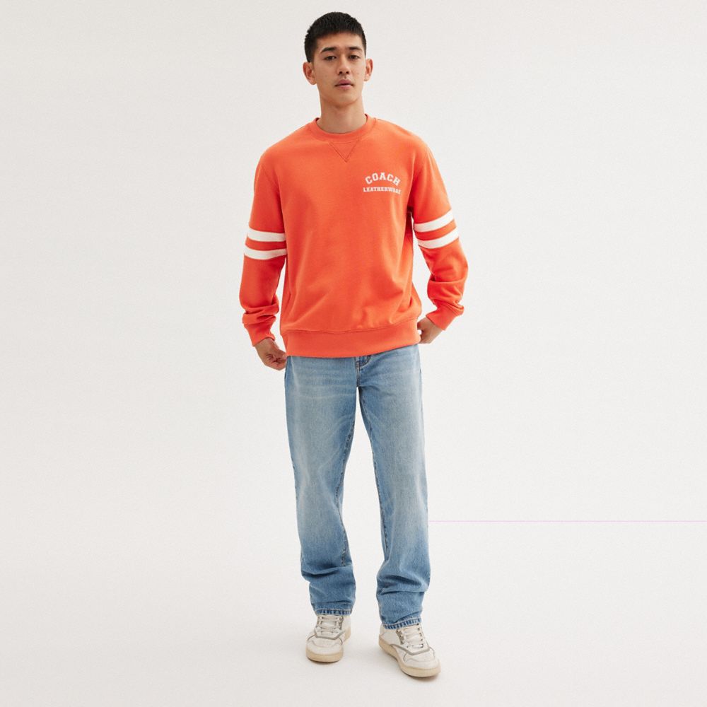 COACH® Varsity Crewneck Hættetrøje Dame Orange | DKHAM656